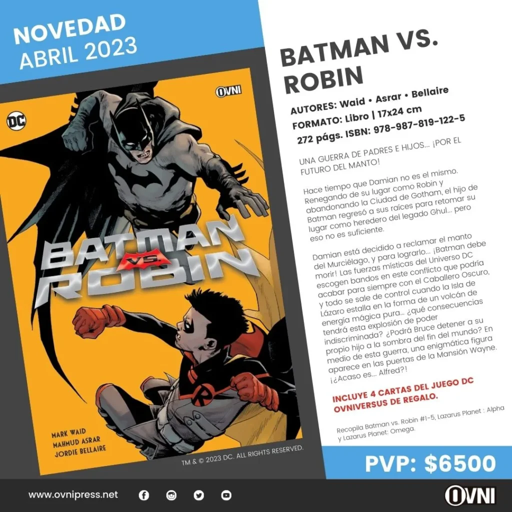 Anuncio Batman VS Robin Planeta Lazaro