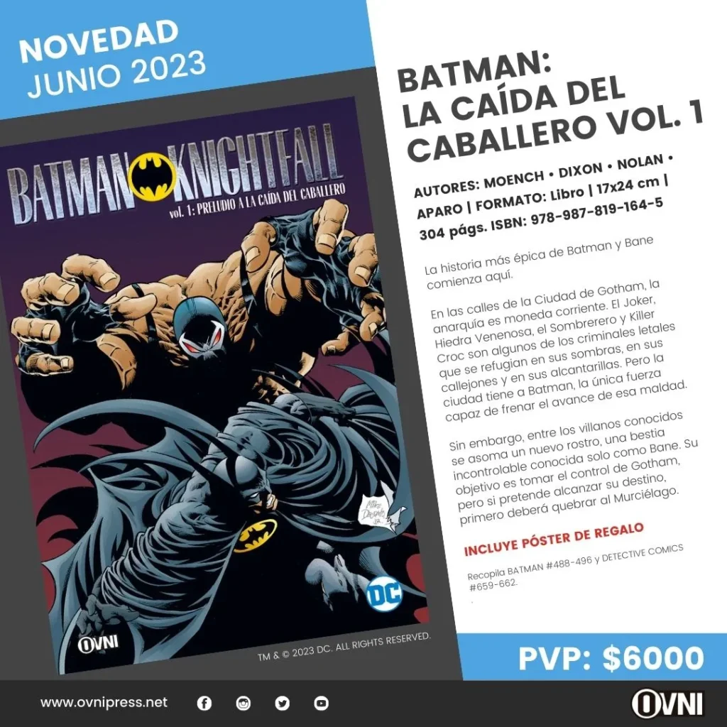 Anuncio Batman La Caida del Caballero Oscuro Vol. 1