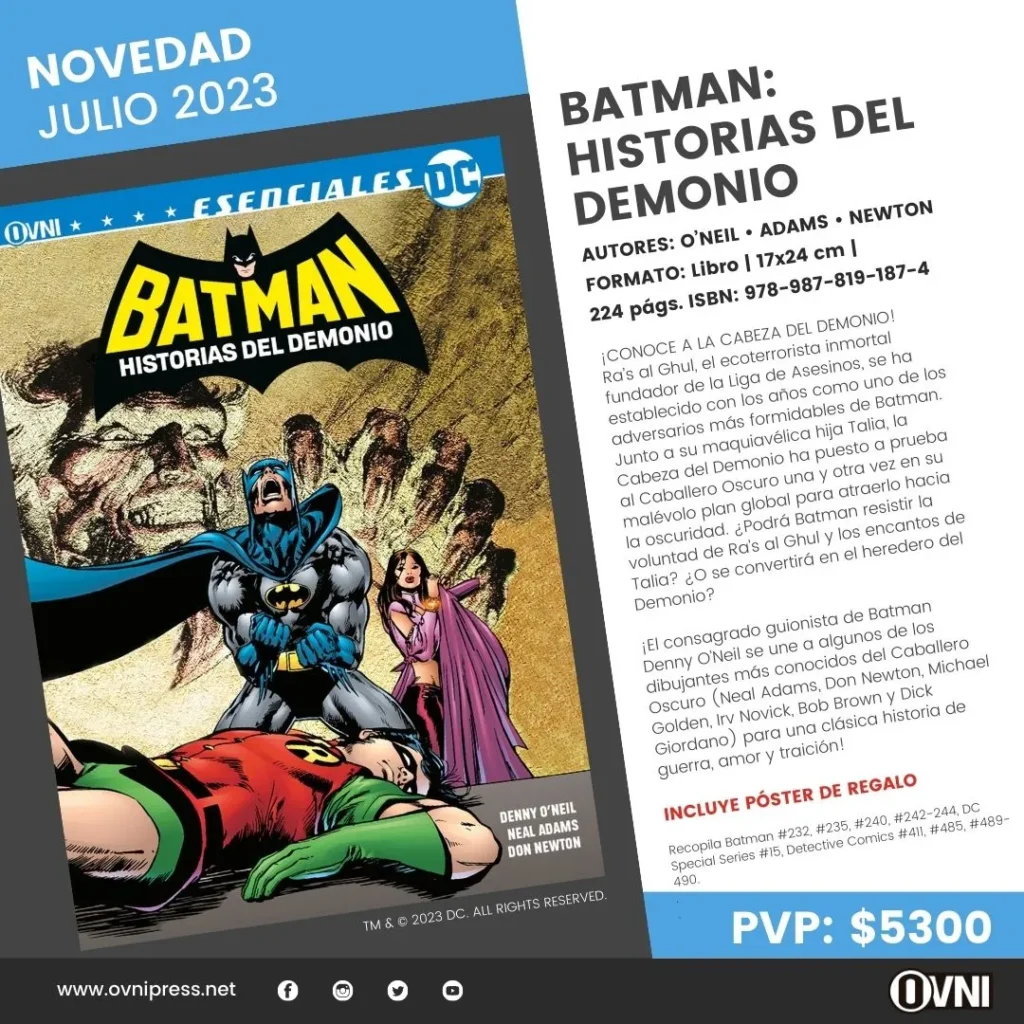 Anuncio Esenciales DC 21 Batman Historias del Demonio