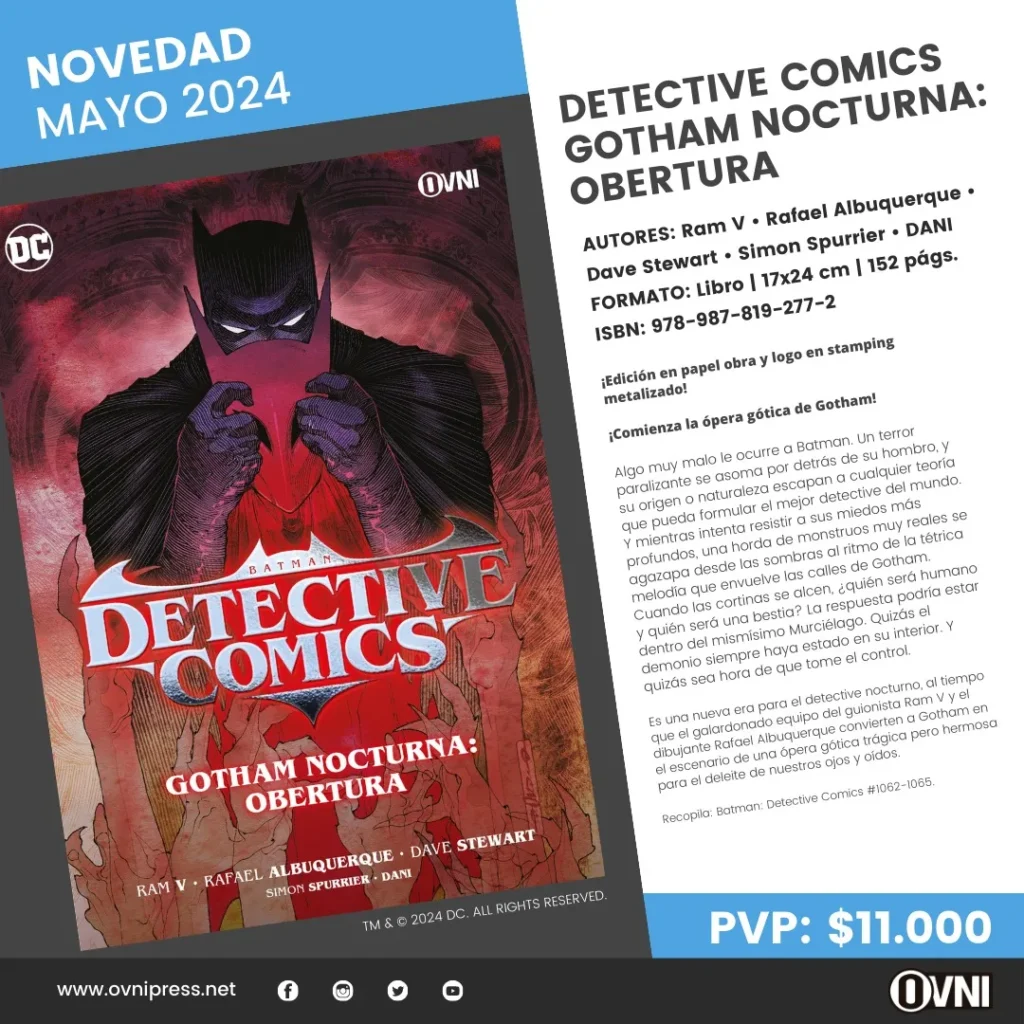 Anuncio Detective Comics Vol. 1 Gotham Nocturna Obertura