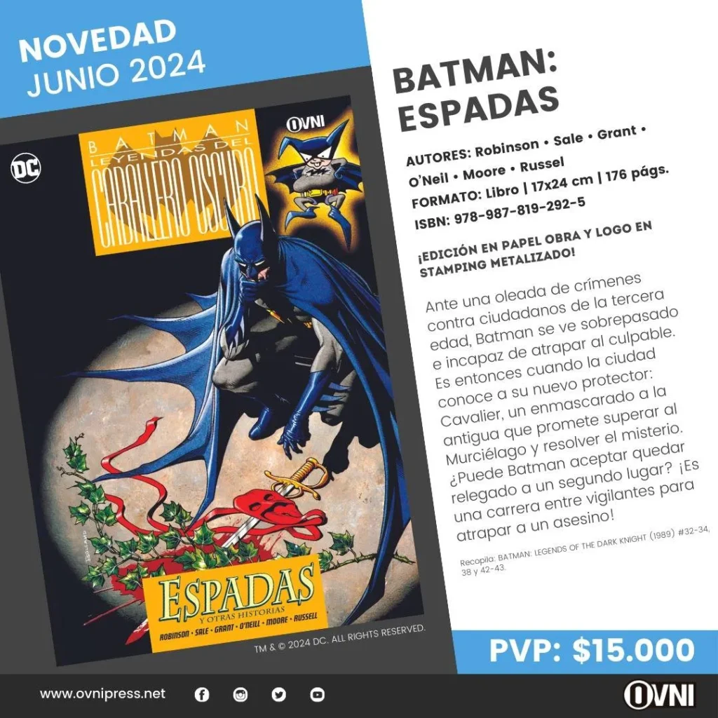 Anuncio Batman Espadas Leyendas del Caballero Oscuro