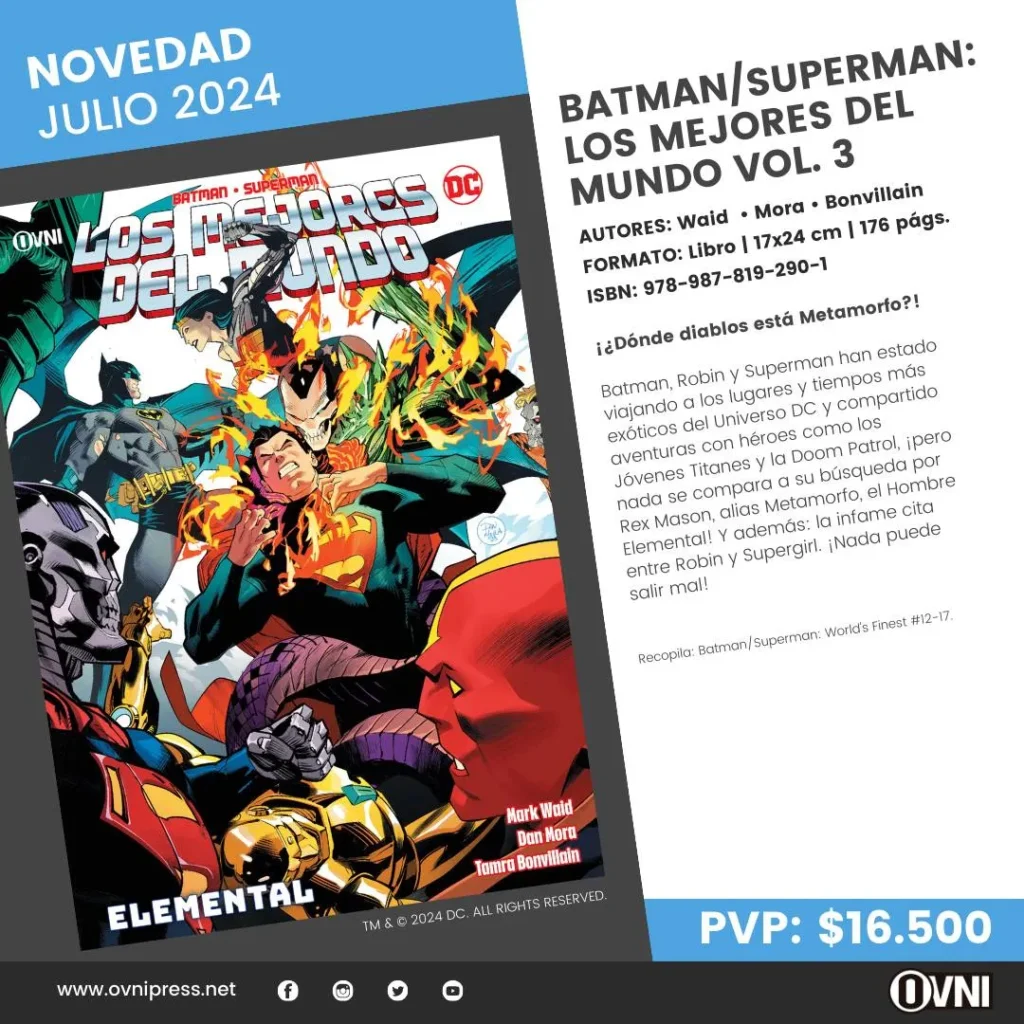 Anuncio Batman Superman Los Mejores del Mundo Vol 3 Elemental