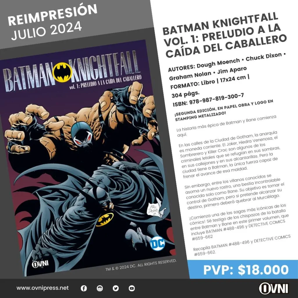 Anuncio Reedicion Batman Knightfall Vol 1 Preludio a la Caida del Caballero