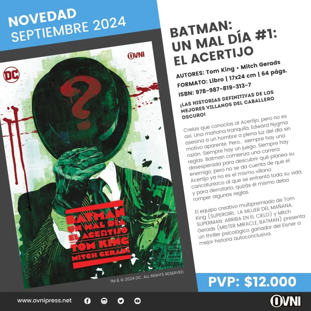 Anuncio Batman Un Mal Dia Vol 1 El Acertijo