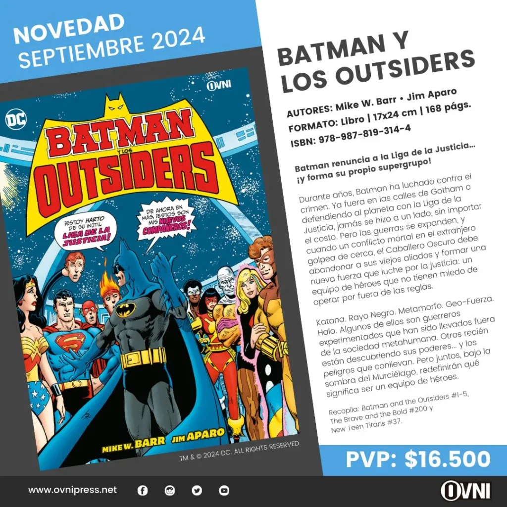 Anuncio Batman y los Outsiders Vol. 1