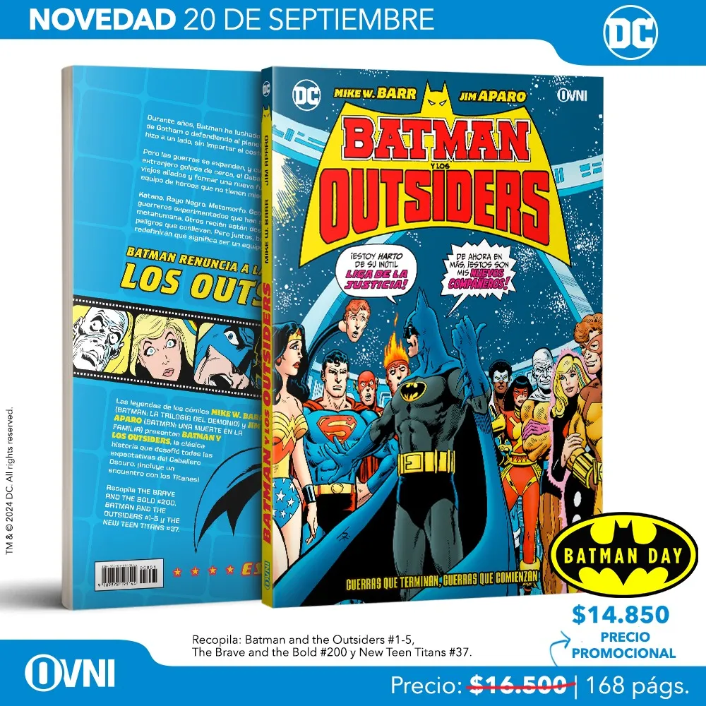 Lanzamiento Batman y los Outsiders Vol. 1 Batman Day 2024