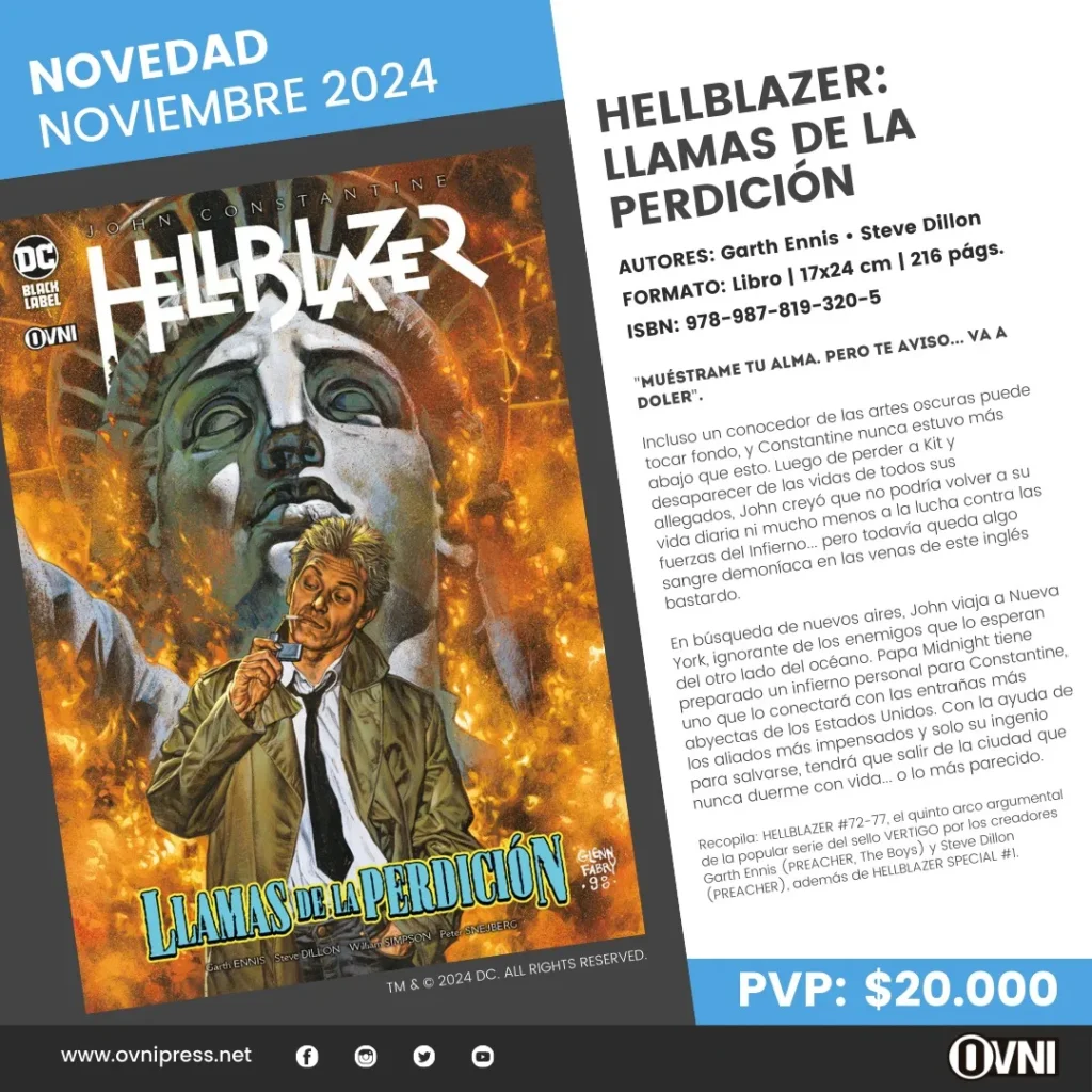 Anuncio Hellblazer Vol. 5 Llamas de la Perdicion