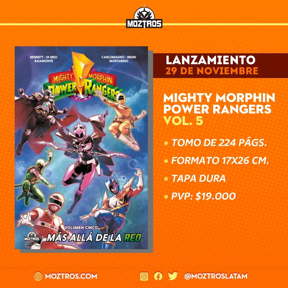 Lanzamiento Mighty Power Rangers Vol. 5 Mas Alla de la Red